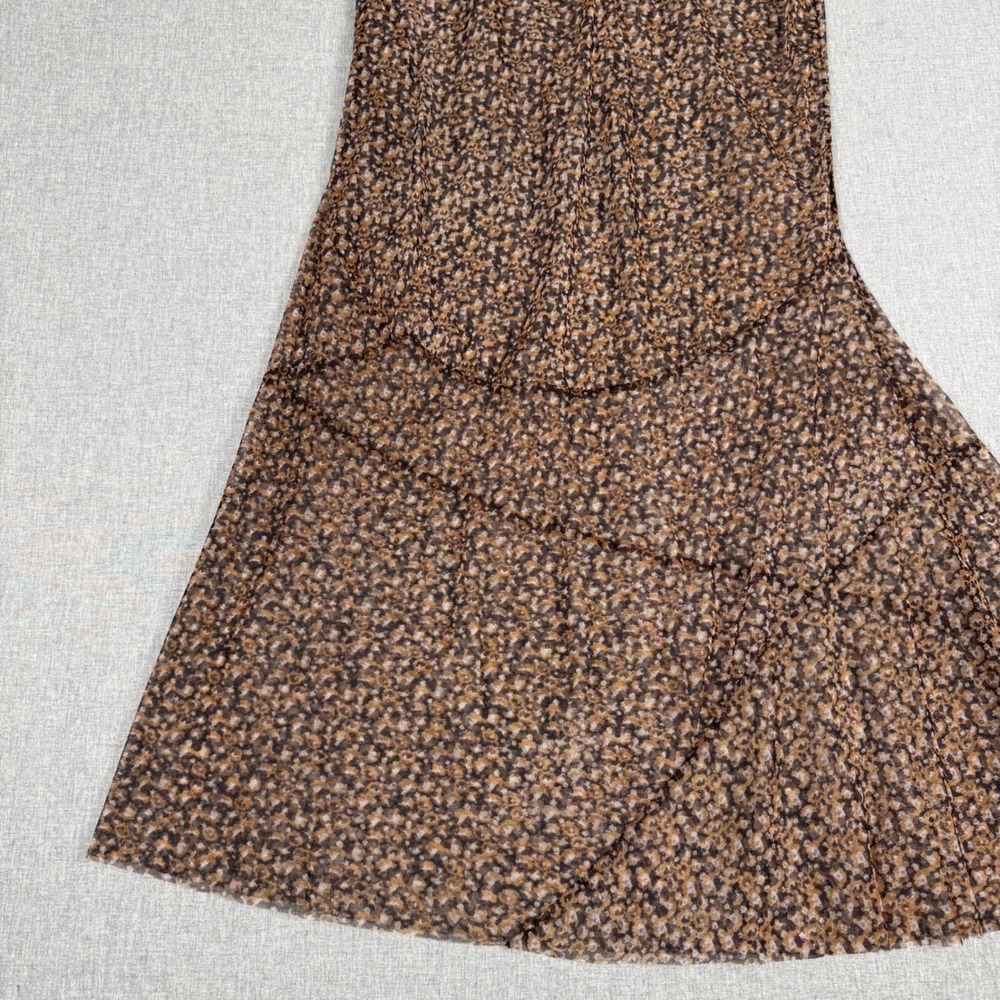 Chan Luu Brown Abstract Print Sheer Mesh Strapless Maxi Dress Large - Picture 9 of 13